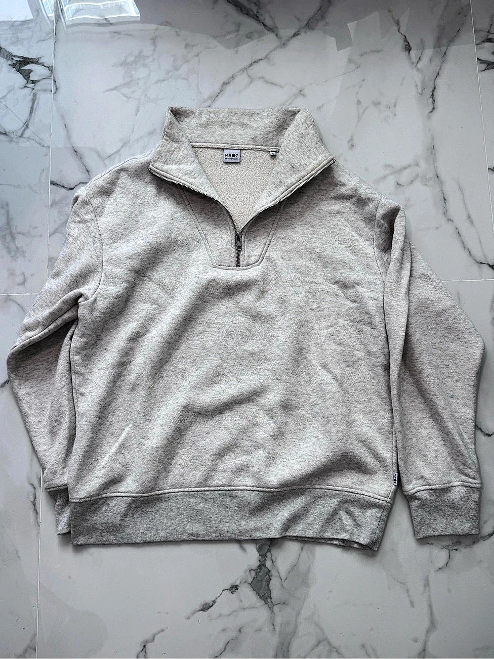 NN07 Quarter-Zip Sweatshirt in Cream XL Like New